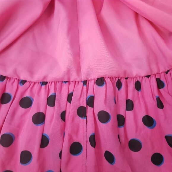 Derek Lam 10 Crosby Hot Pink Polka Dot One Shoulder Ruffled Party Taula Dress - Picture 6 of 11